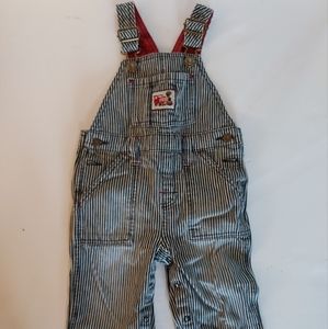 GYMBOREE RAILROAD STRIPE OVERALLS SZ 12 - 18 MONTHS